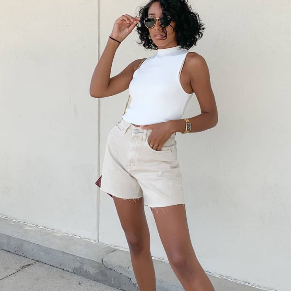 DISSH Biege Denim Shorts